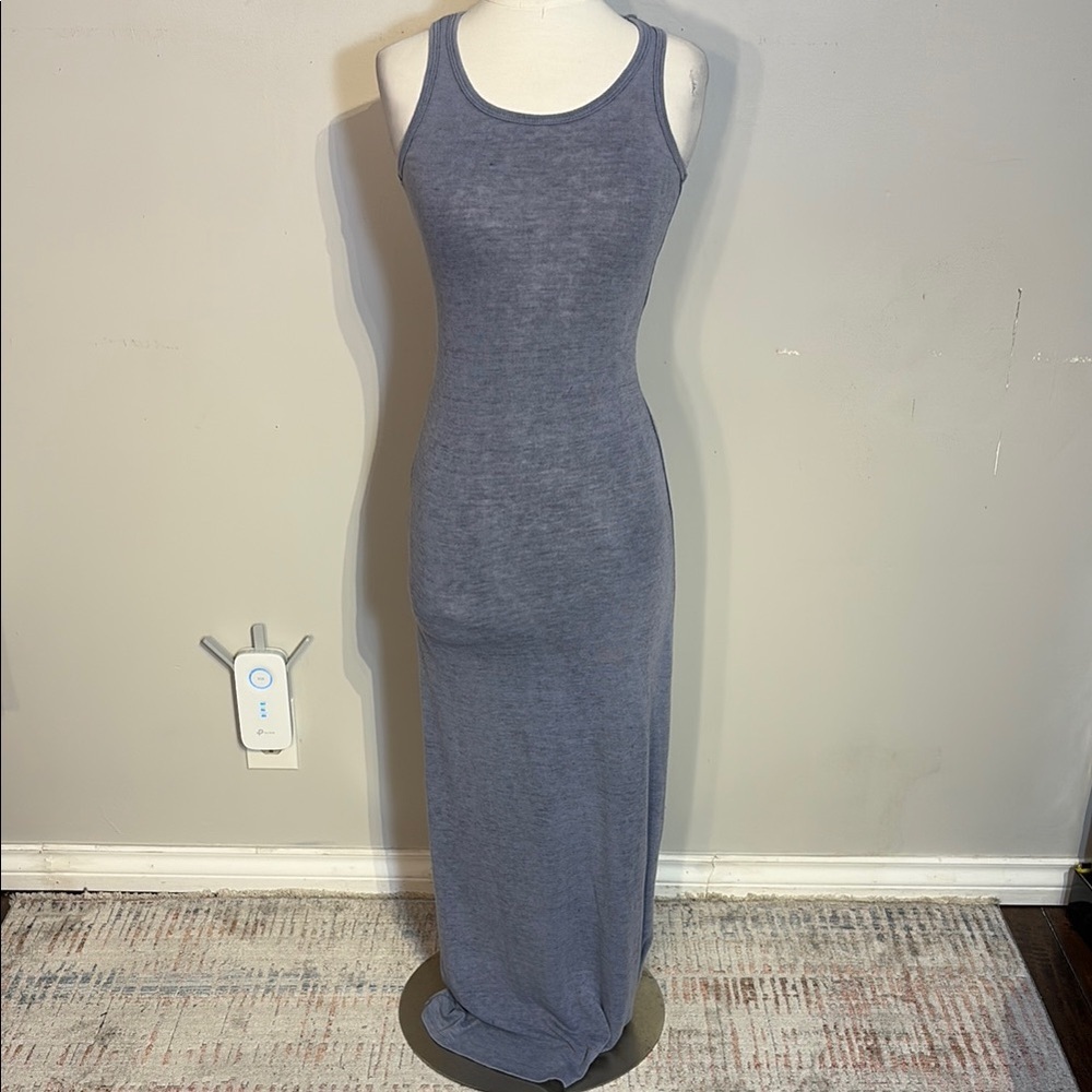 28. Vintage 90's American Twist Blue Gray  Sleeveless Bodycon Maxi Dress